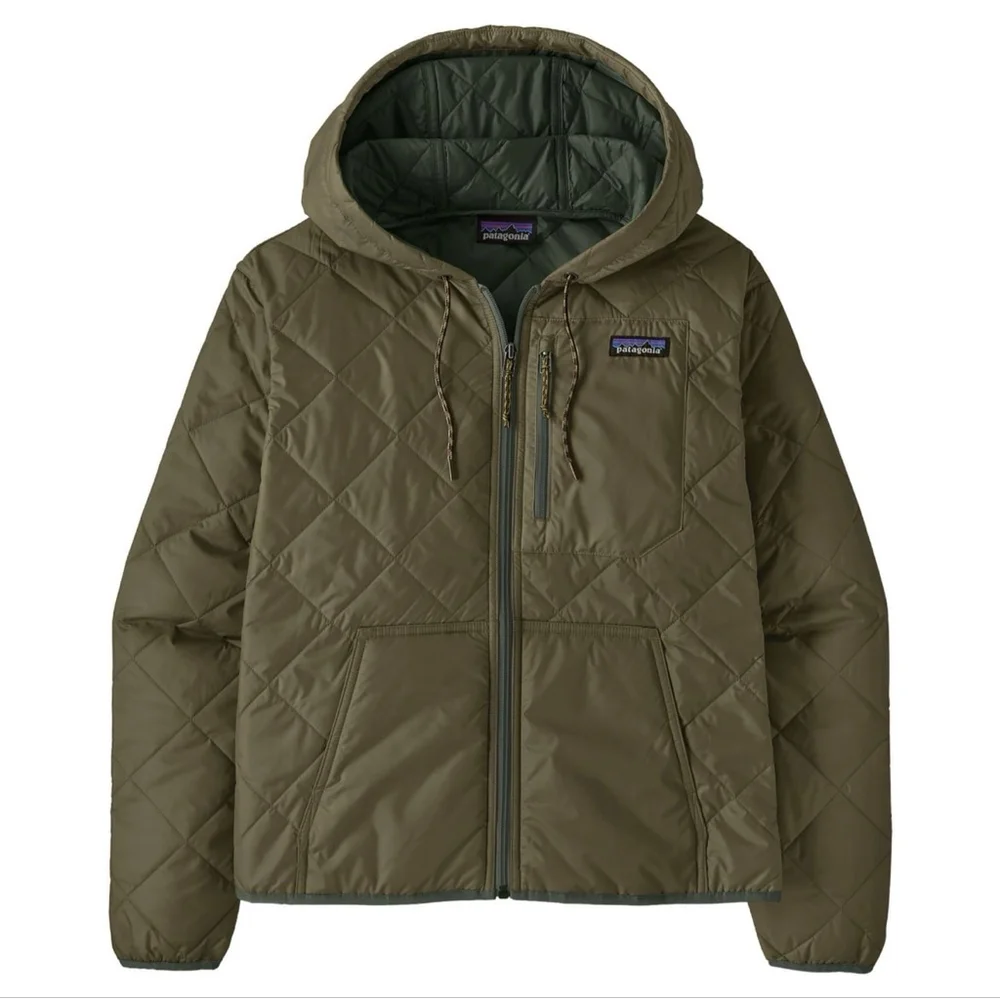 Patagonia Diamond Quilted Bomber Hoody Women's Large NWT Basin Green - Picture 1 of 4